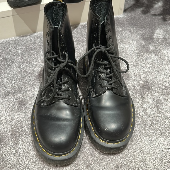 Doc martens smooth leather lace up boots in black - Picture 2 of 6